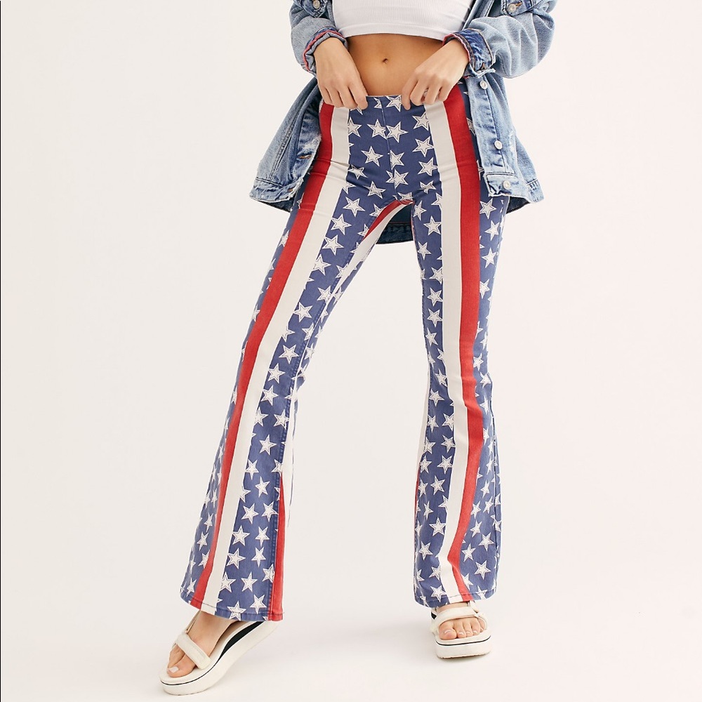 Free People American Flag Jeans USA